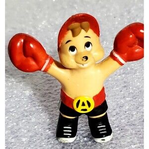 VTG 1983 Boxer Boxing Champ Alvin  PVC Mini Figure made in Hong Kong Flawed